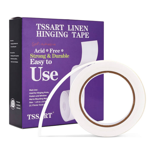 TSSART Linen Hinging Tape Self-Adhesive Hinging Tape for Prints Matte Frames